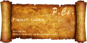 Papszt Csaba névjegykártya