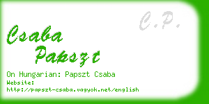 csaba papszt business card
